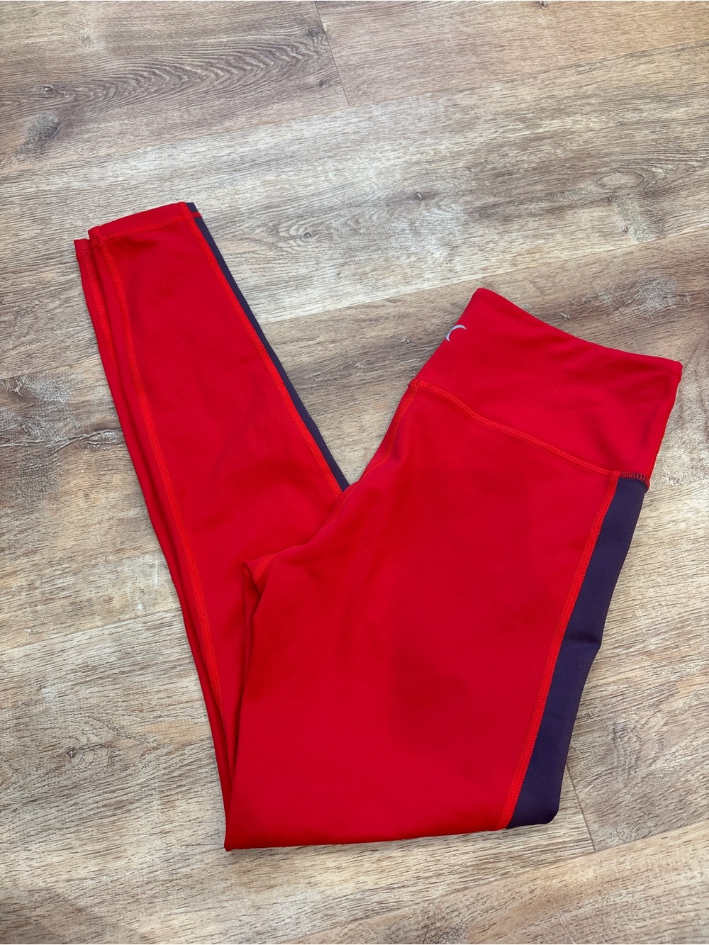 ZYIA Red Leggings with Purple Side Panels